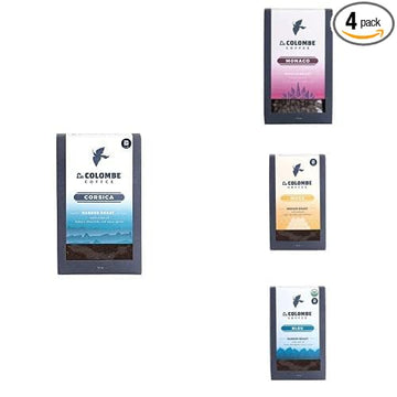 La Colombe Sampler Variety Pack Medium and Dark Roast Drip Grind Ground Coffee, 4 Packs of 12 Ounce Coffees, Corsica, Monaco, Nizza, and Bleu
