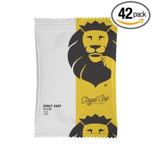 Royal Cup Signature Donut Shop Blend Ground Coffee 42 Count of 2.5 oz. Bags Light Roast