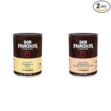 Don Francisco's Flavored Coffee Bundle – Vanilla Nut & Hawaiian Hazelnut, 100% Arabica, 2 Cans (12 oz Each)