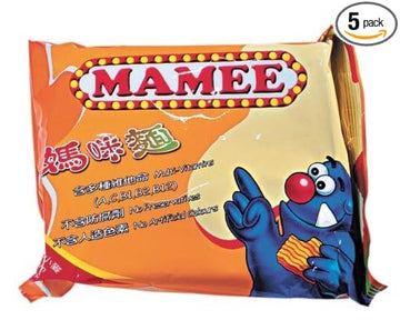Mamee Monster Noodle Snack (Chicken Flavor) 60g Packages, (Pack of 5)