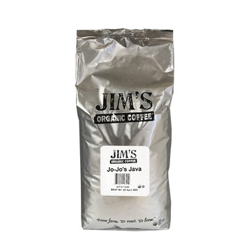 Jim’s Organic Coffee – Jo-Jo’s Java Blend – Medium / Light Roast, Whole Bean, 5 lb Bulk Bag