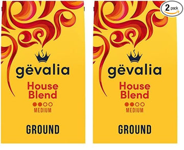 Gevalia House Blend Medium Roast 100% Arabica Ground Coffee, for a Keto and Low Carb Lifestyle (20 oz Bag) (Pack of 2)