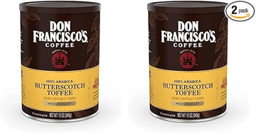 Don Francisco's Butterscotch Toffee Flavored Ground Coffee, 100% Arabica (12 Ounce Can) (Pack of 2)