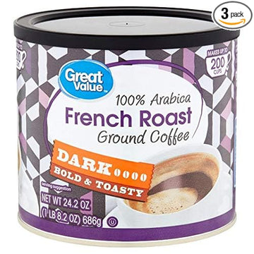 French Roast Ground Coffee, Dark Roast, 24.2 oz,Pack of 3