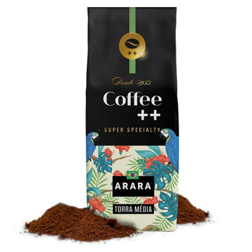 COFFEE++ Super Specialty Ground Coffee - Medium Roast & Intensity Fresh Coffee Grounds, Unique Aroma & Flavor Gourmet Coffee - 84 SCA Score, 100% Arabica, 89+ Cup of Excellence Score - ARARA, 8.8 oz
