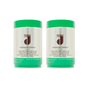 Danesi Caffe Italian Ground Coffee - Fine Medium Roast Espresso Coffee Grounds for Moka Pot, French Press, and Drip Brew - Decaf (8.75 oz, 2 Pack)