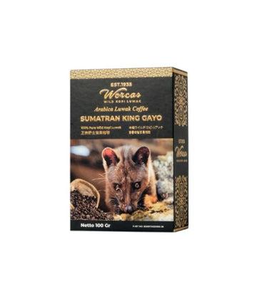 Sumatran King Gayo Arabica Weasel luwak Civet Cat Ground Coffee, 100g, Premium Wild Kopi