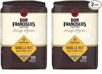 Don Francisco's Premium Vanilla Nut Medium Roast Ground Coffee - 100% Arabica Beans, Perfect for Drip, Pour Over, and French Press - Carefully Sourced, Family-Crafted Since 1870 (20 oz Bag)