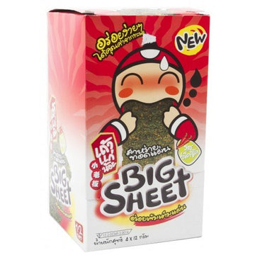 TAO KAE NOI Spicy Fried Seaweed Big Sheet (12x4g.)