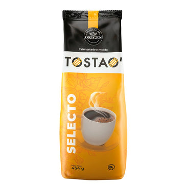 TOSTAO' Selecto Ground - 100% Pure Arabica Coffee - 16 Oz - Medium Roast