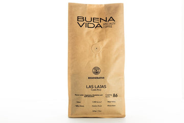 Buena Vida Speacialty Coffee - Las Lajas, Ground, Yellow Honey - Costa Rican Regenerative Coffee (12 oz)