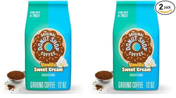 The Original Donut Shop Coffee, Vanilla Sweet Cream, Medium Roast, Flavored Ground Coffee, 12 oz Bag (Pack of 2)