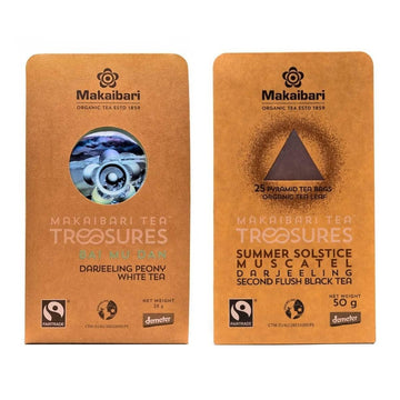 Makaibari Tea bundle with Darjeeling Peony White Tea Bags (25 Tea Bags) and Makaibari Darjeeling Second Flush Teabags (25 tea bags)