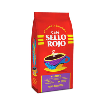 Sello Rojo, Fuerte Dark Roast Ground Coffee Bag, 10 oz