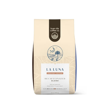 Buen Dia Coffee Co. Decaf Ground Coffee, 10 Ounce - Certified Organic, Fairtrade Coffee