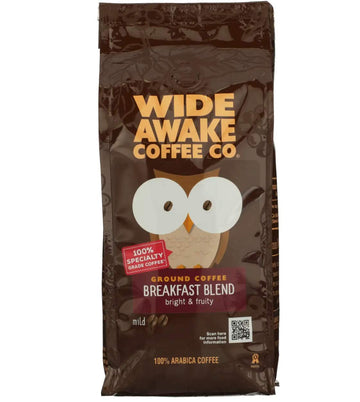 Wide Awake Coffee Breakfast Blend Ground Coffee, 12 Ounce