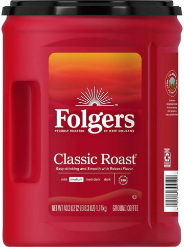 Folgers Coffee, Classic Roast, 40.3 oz Can