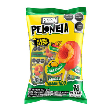 Pelon Peloneta Tamarind with Mango Lollipops,0.81 ounce, (18 pc)