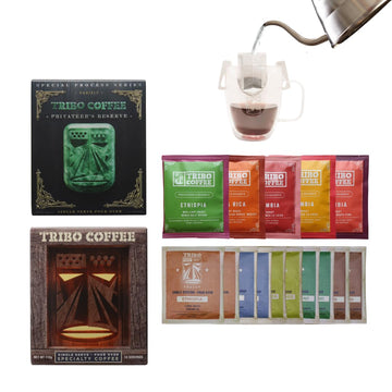 Tribo Coffee Single-Serve Portable Pour Over Drip Coffee | The Privateer Classic Bundle | 15-servings