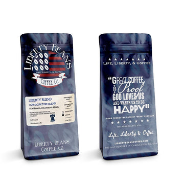 Liberty Beans Coffee Breakfast Blend Ground Coffee | 100% Arabica, Medium Roast, Smooth, Low Acid, Rich Flavor | Energy Boost & Wellness Support | Organic & Fair Trade | 12 oz (2-Pack, Liberty Blend)