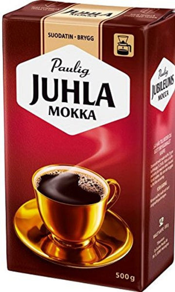 Paulig Juhla Mokka - Fine Grind - Filter Blend Ground Coffee - Bag 500g (Finland) (1 Bag)