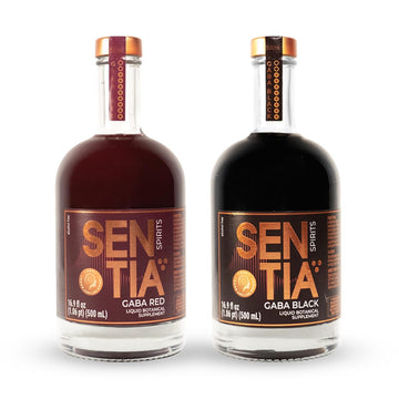 Sentia Gaba Black & Red, Botanical Non Alcoholic Functional Drink, Lo Cal., Vegan, Gluten Free, With Adaptogens & Nootropics, Award Winning, Designed for party starters, conversations and relaxation.