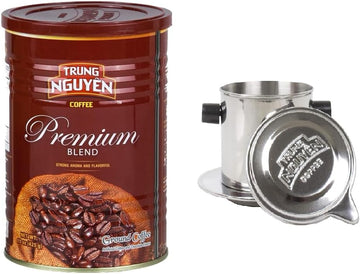 Trung Nguyen - Premium Blend Ground Coffee & Vietnamese Coffee Filter Bundle - 2 Items