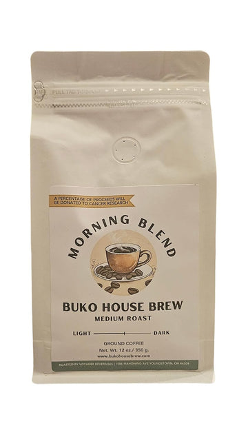 Buko House Brew Coffee, Medium Roast Ground Coffee, 12 oz, Cancer Research Support Donation