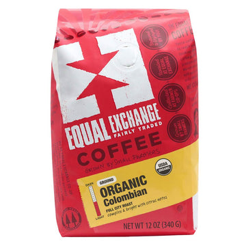 Equal Exchange Organic Ground Coffee, Colombian, 12-Ounce Bag