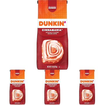 Dunkin' Cinnamania Flavored Ground Coffee, 11 Ounce (Pack of 4)