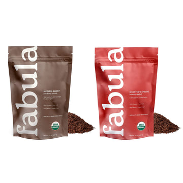 Fabula Organic Coffee Freshly Grounded - Medium and Half-Caff Medium - 2 Bag Bundle