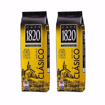Cafe 1820 Ground ● Costa Rican Gourmet Coffee ● 17.5oz (Pack of 2)