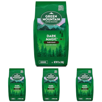 Green Mountain Coffee Roasters, Dark Magic, Ground Coffee, Dark Roast, Bagged 12oz. (Pack of 4)