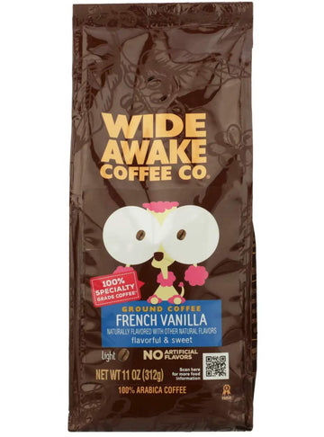 Wide Awake Coffee French Vanilla Ground Coffee, 12 Ounce
