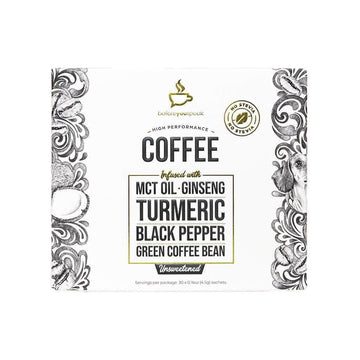 beforeyouspeak UNSWEETENED High Performance Coffee - MCT Oil, Ginseng, Turmeric, Black Pepper, Green Coffee Bean - Unsweetened