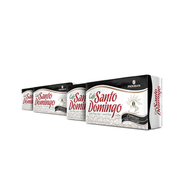 Café Santo Domingo Espresso, 10 oz Vacuum Bag, Ground Coffee, Dark Roast - Product from the Dominican Republic (Pack of 4)