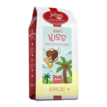 Joffrey's Coffee - Angel's Kiss, Artisan Medium Roast, Arabica Coffee Beans, Chocolate & Coconut Cream Flavor, Gluten-Free, Kosher, No Sugar (Ground, 16 oz)