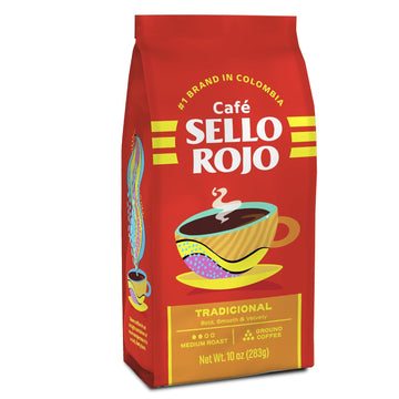 Sello Rojo, Tradicional Medium Roast Ground Coffee Bag, 10 oz