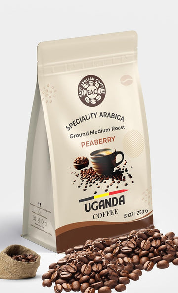 East African Coffees Specialty Arabica, Ground Medium Roast Coffee – 100% Arabica Coffee, Rich & Smooth Flavor, 8 Ounce Bag