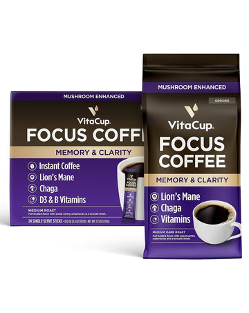 VitaCup Instant Focus Coffee 24ct & Focus Ground Coffee 10oz