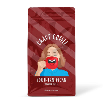 Crave Beverages Flavored Ground Coffee Bag, Southern Pecan – Flavorful and Fun Brew, Made with 100% Arabica Beans - Flavor Enhanced, 10 Oz