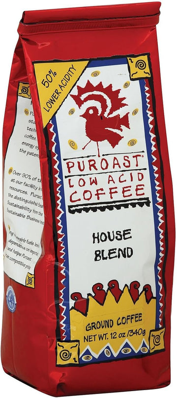 Puroast Low Acid Ground Coffee House Blend - 12 oz