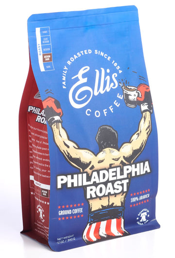 Ellis Coffee - Philadelphia Roast – Medium-Dark Roast – Ground Coffee – 12 oz Resealable Bag
