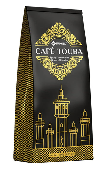 Imphex Cafe Touba | Premium Senegalese Coffee | Spicily Flavored With Grains of Paradise | 200g (7.05 oz) | Ground | Medium Roast