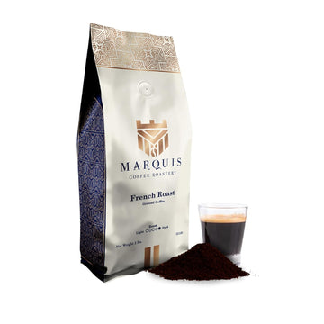 Marquis - French Roast Ground Coffee, Rich and Bold Blend of Colombian and Guatemalan Ground Coffee, Fresh and Smoky Dark Roast Coffee, Premium French Roast Coffee Ground, 2 lb