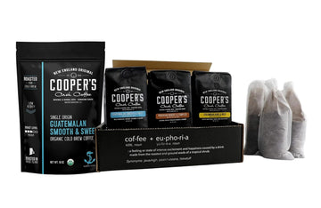 Organic Cold Brew Coffee - Guatemalan Coffee Beans - Ground, Medium Roast, 2 lb and Cold Brew Coffee Box Set (Colombian, Peruvian, Guatemalan Ground Coarse) 6 Filter Bags Included - 1.5 lbs