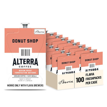 Flavia Alterra Donut Shop Coffee Freshpacks works only with Flavia Brewers, Medium Roast (Case of 100)
