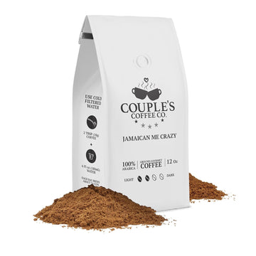 Couple’s Coffee Ground Coffee | Gives Back to Military Families | Jamaican Me Crazy | Vanilla, Caramel, and Rum Flavored Coffee | Made with 100% Arabica Beans | 12oz bag brews about 34 cups