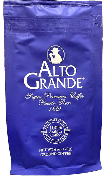 Alto Grande Super Premium Ground Coffee 100 Percent Arabica Medium-Dark Roast, Bagged, 6 Ounce (Pack of 1)
