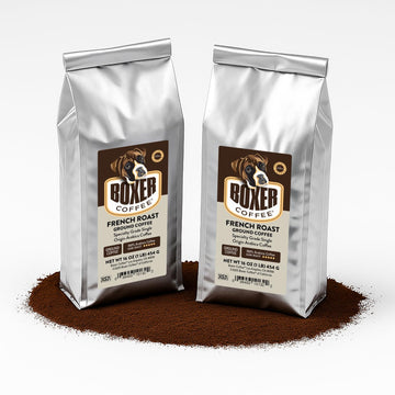 Boxer Coffee Dark Roast French Roast Ground Coffee – Specialty Grade Single Origin Arabica – 2 Pack (1 lb Each, Total 2 lbs)